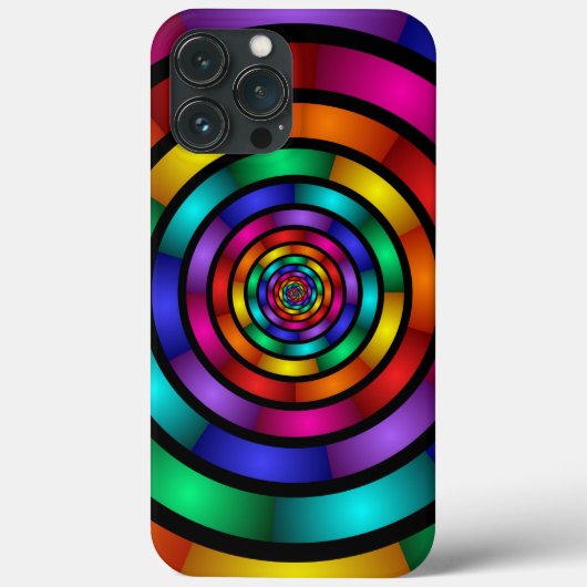 ラウンドサイケデリックとフラカラフルモダンクタルアート Case-Mate iPhoneケース (裏面)
