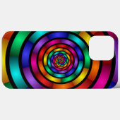 ラウンドサイケデリックとフラカラフルモダンクタルアート Case-Mate iPhoneケース (裏面 (横))