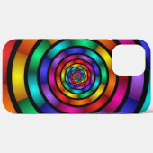 ラウンドサイケデリックとフラカラフルモダンクタルアート Case-Mate iPhoneケース (裏面 (横))