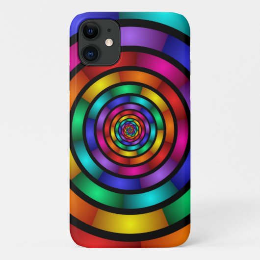 ラウンドサイケデリックとフラカラフルモダンクタルアート Case-Mate iPhoneケース (裏面)
