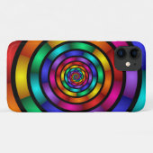 ラウンドサイケデリックとフラカラフルモダンクタルアート Case-Mate iPhoneケース (裏面(横))