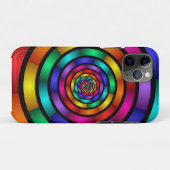 ラウンドサイケデリックとフラカラフルモダンクタルアート Case-Mate iPhoneケース (裏面(横))