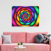 ラウンドサイケデリックアカラフルトモダンリプチ キャンバスプリント (インサイチュ (リビング))