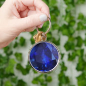 ラウンドサファイアキーチェーン キーホルダー (手)