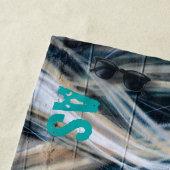 ラウンドサングラスモノグラムのグラフィティブロンドガール ビーチタオル (インサイチュ)