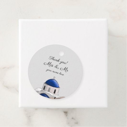 ラウンドサントリーニブルードームメッセージカード フェイバータグ (インサイチュ)