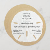 ラウンドサンドドルビーチ結婚式招待状 招待状 (正面/裏面)