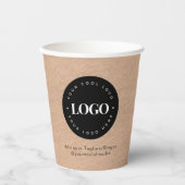 ラウンドサークルカスタム会社ロゴクラフト素朴テープ 紙コップ (正面)