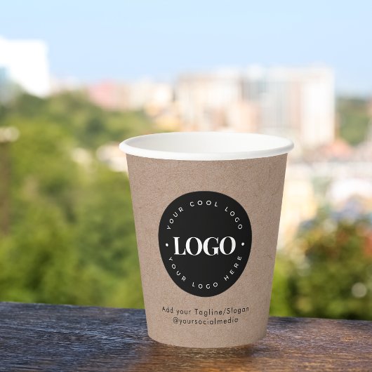 ラウンドサークルカスタム会社ロゴクラフト素朴テープ 紙コップ