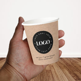 ラウンドサークルカスタム会社ロゴクラフト素朴テープ 紙コップ