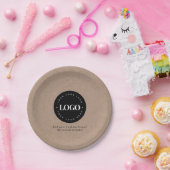 ラウンドサークルカスタム会社ロゴクラ素朴フト ペーパープレート (パーティー)