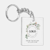ラウンドサークルカスタム会社ロゴフローラ緑 キーホルダー (正面左)