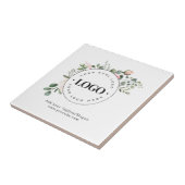 ラウンドサークルカスタム会社ロゴフローラ緑 タイル (側面)