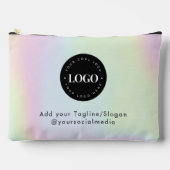 ラウンドサークルカスタム会社ロゴホログラフィックスタイル アクセサリーポーチ (正面)