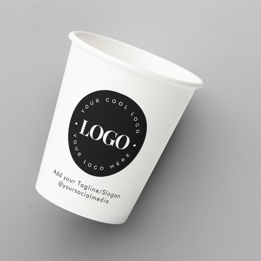 ラウンドサークルカスタム会社ロゴミニマルモダンリスト 紙コップ