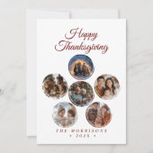 ラウンドシェイプコラージュ6フォトハッピー感謝祭ホール シーズンカード (正面)