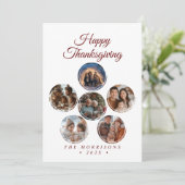 ラウンドシェイプコラージュ6フォトハッピー感謝祭ホール シーズンカード (スタンド正面)