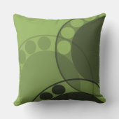 ラウンドシェイプズボタニカル抽象芸術ファーンフォンドグリーン クッション (裏面)