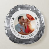 ラウンドシルバーディスコのバレンタインデー写真 ラウンドクッション (正面)