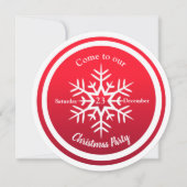 ラウンドスカンジスノーフレークオンレッド招待状 シーズンカード (正面)
