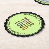 ラウンドスキャロプエッジ紙コースター会社のロゴ ペーパーコースター (アングル)