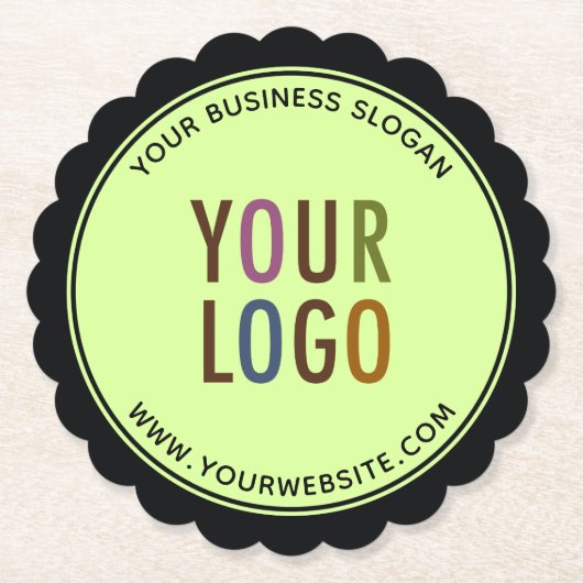 ラウンドスキャロプエッジ紙コースター会社のロゴ ペーパーコースター (正面)