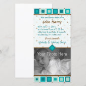 ラウンドスクエア誕生のお知らせ – 少年 案内状 (正面/裏面)