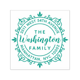 ラウンドスクエレガントリットファミリ名差出人住所 セルフインキングスタンプ