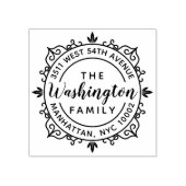 ラウンドスクエレガントリットファミリ名差出人住所 ラバースタンプ (インプリント)