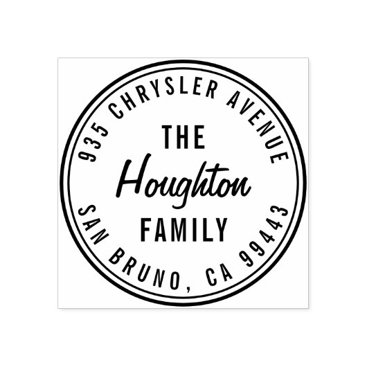 ラウンドスクモダンリットファミリ名差出人住所 ラバースタンプ (インプリント)