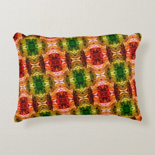 ラウンドスケッチは赤、緑、および金ゴールド図形を生成 アクセントクッション (正面)