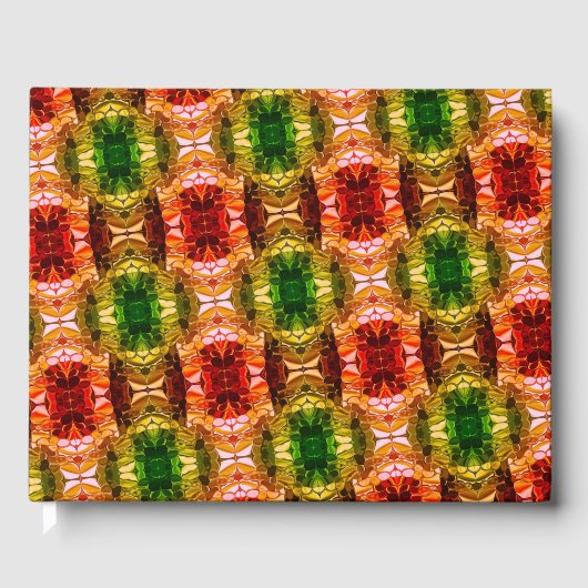 ラウンドスケッチは赤、緑、および金ゴールド図形を生成 ゲストブック (正面)