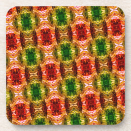 ラウンドスケッチは赤、緑、および金ゴールド図形を生成 コースター