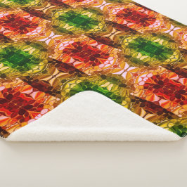 ラウンドスケッチは赤、緑、および金ゴールド図形を生成 シェルパブランケット