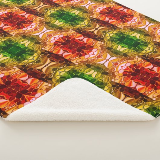 ラウンドスケッチは赤、緑、および金ゴールド図形を生成 シェルパブランケット (3/4)