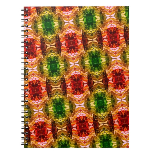 ラウンドスケッチは赤、緑、および金ゴールド図形を生成 ノートブック (正面)