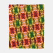 ラウンドスケッチは赤、緑、および金ゴールド図形を生成 フリースブランケット (正面)