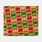 ラウンドスケッチは赤、緑、および金ゴールド図形を生成 フリースブランケット (正面(横))