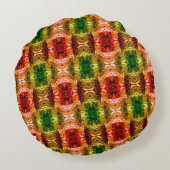 ラウンドスケッチは赤、緑、および金ゴールド図形を生成 ラウンドクッション (裏面)