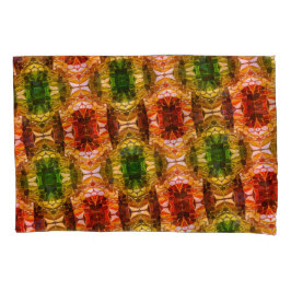 ラウンドスケッチは赤、緑、および金ゴールド図形を生成 枕カバー