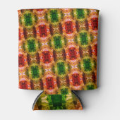 ラウンドスケッチは赤、緑、および金ゴールド図形を生成 缶クーラー (正面)