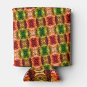 ラウンドスケッチは赤、緑、および金ゴールド図形を生成 缶クーラー (裏面)