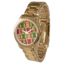 ラウンドスケッチは赤、緑、および金ゴールド図形を生成 腕時計