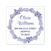 ラウンドスタイリッシュ差出人住所プレインクスタンプシール セルフインキングスタンプ (デザイン)