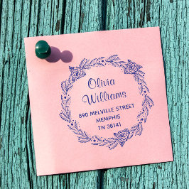 ラウンドスタイリッシュ差出人住所プレインクスタンプシール セルフインキングスタンプ