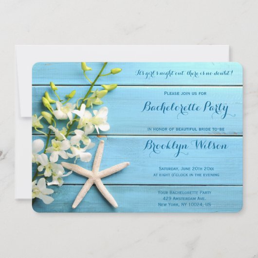 ラウンドスターフィッシュバチェロレッテパーティー招待状 招待状 (正面)