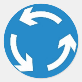 ラウンドステッカーとラウンドアバウト標識。 ラウンドシール