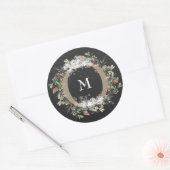 ラウンドステッカークリスマスチョークホリデイフローラ ラウンドシール (封筒)