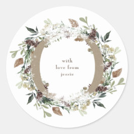ラウンドステッカークリスマスヴィンテージホリデーフローラ ラウンドシール