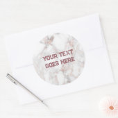 ラウンドステッカーバラ金ゴールドホワイトマーブルテンプレート ラウンドシール (封筒)